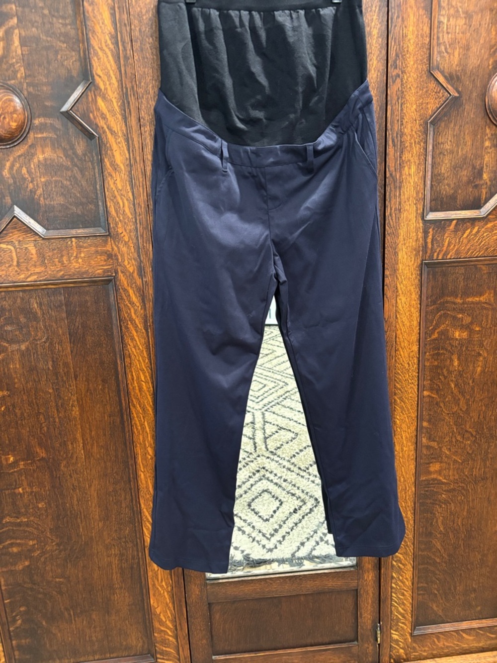 Ecavus Maternity Pants Over The Belly Seamless Stretch Work pants